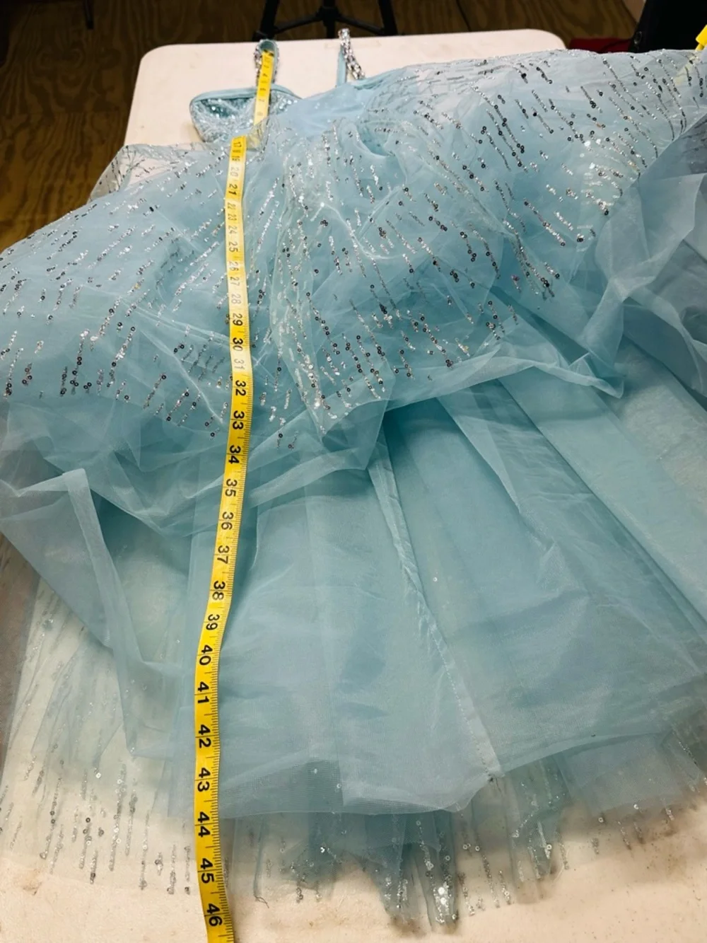 Weissman Blue Sequin Hi-Low Tulle Lyrical Dance Costume Dress XSA